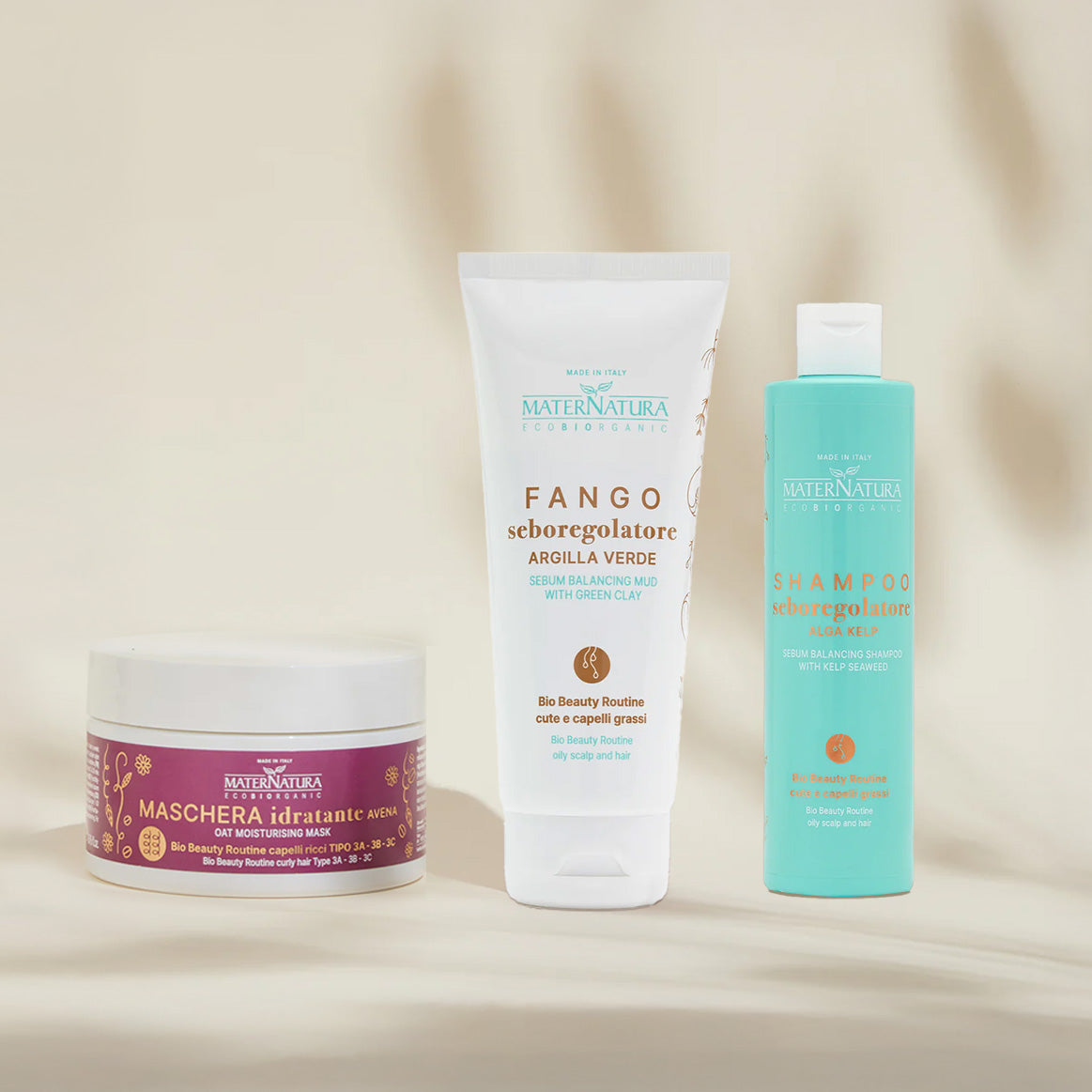 Shampoo alga kelp + fango seboregolatore + maschera avena